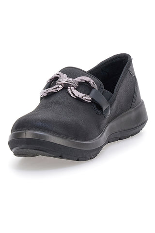 Slip on nere con accessorio decorativo Inblu 67 WG