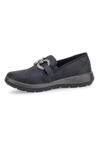 Slip on nere con accessorio decorativo Inblu 67 WG