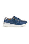 Sneakers blu traforate con arch support in vera pelle Prima riga 182082