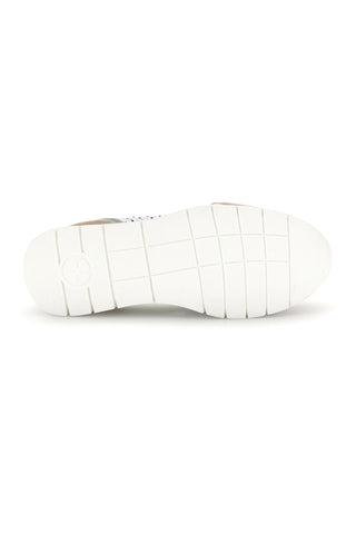 Sneakers bianco con dettagli beige e salvia tomaia in pelle Prima riga 33314