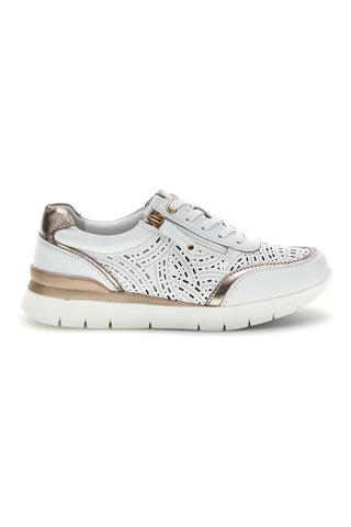 Sneakers bianche traforate in pelle con suoletta estraibile Prima riga 33314