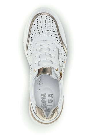 Sneakers bianche traforate in pelle con suoletta estraibile Prima riga 33314