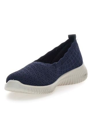 Blaue Mokassins aus perforiertem Stoff My Time MINA3063