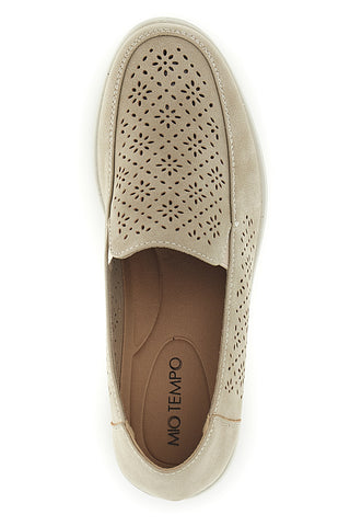 Beige perforierte Keilabsatzschuhe My Time MINA3173