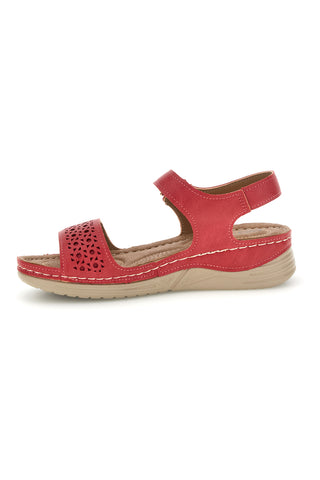 Rote Keilsandaletten mit Riemen My Time Q29919