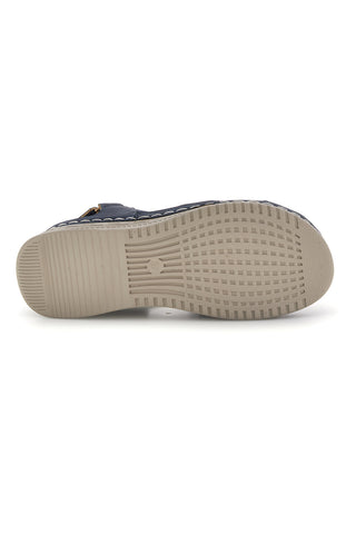 Sandali blu con zeppa e fasce incrociate Mio tempo Q17751