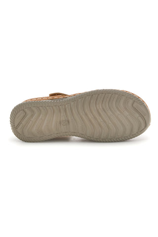 Braune Keilsandalen mit doppeltem Riemen My Time KLQ24824