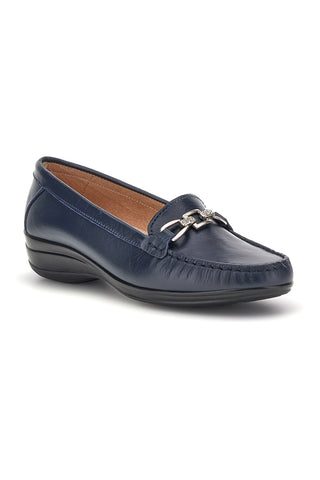 Mocassini blu in vera pelle Pittarello Focus 8135