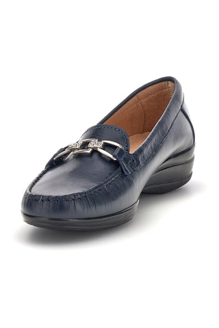 Mocassini blu in vera pelle Pittarello Focus 8135