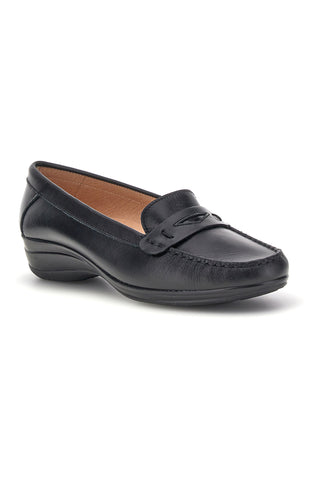 Mocassini neri in vera pelle Pittarello Focus 8160