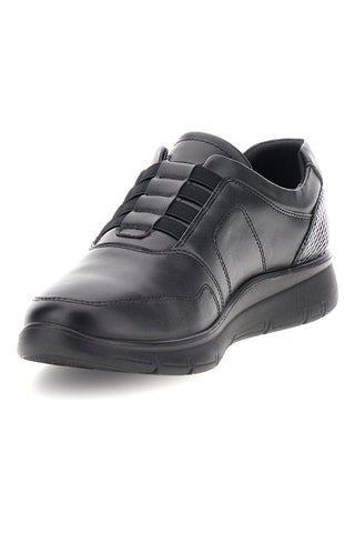 Sneaker Nera con Inserti a Texture Rettile e Chiusura con Elastici Plocadi MIN4192