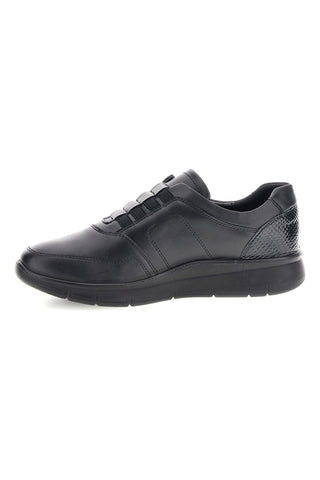 Sneaker Nera con Inserti a Texture Rettile e Chiusura con Elastici Plocadi MIN4192
