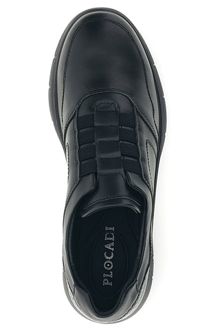Sneaker Nera con Inserti a Texture Rettile e Chiusura con Elastici Plocadi MIN4192