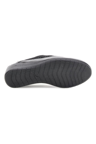 Sneaker Nera con Strass e Inserti in Effetto Vernice Plocadi MIN73