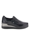 Sneaker Nera con Inserti a Texture Rettile, Zip Laterale e Zeppa Plocadi MINB224
