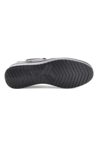 Sneaker Nera con Inserti a Texture Rettile, Zip Laterale e Zeppa Plocadi MINB224