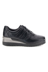 Sneaker Nera con Doppio Strappo in Pelle ed Effetto Pitone Plocadi MINB225