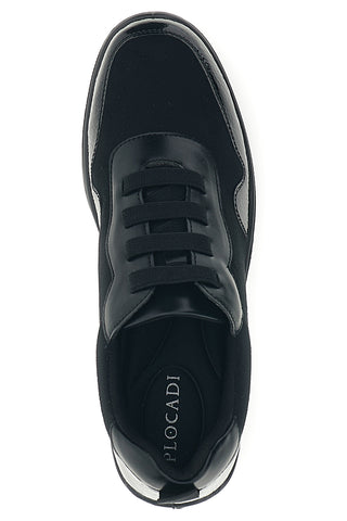 Sneaker Nera con Lacci e Inserti in Effetto Vernice Plocadi MINB302