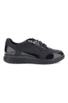 Sneaker Nera con Lacci e Zip Laterale in Effetto Vernice Plocadi MINB283