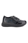 Sneaker Nera in Effetto Vernice con Lacci e Zip Laterale Plocadi MINB360