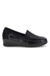 Mocassino Comodo Nero con Zeppa e Dettaglio Pitonato Mio tempo MIN1112