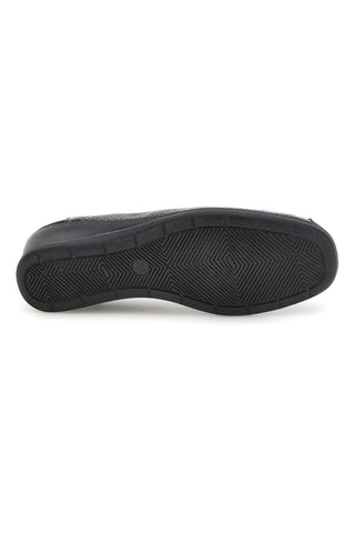Mocassino Comodo Nero con Zeppa e Dettaglio Pitonato Mio tempo MIN1112