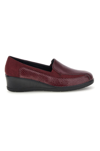 Mocassino Bordeaux con Inserti a Texture e Zeppa Mio Tempo MIN1112