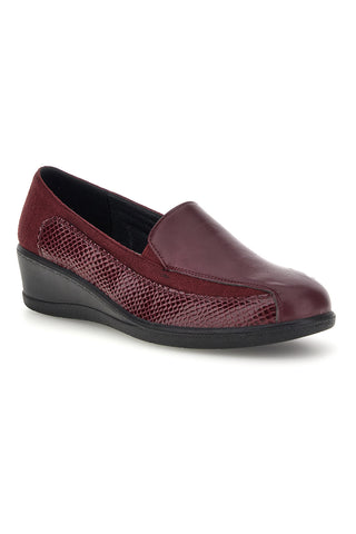 Mocassino Bordeaux con Inserti a Texture e Zeppa Mio Tempo MIN1112