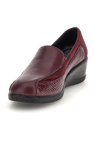 Mocassino Bordeaux con Inserti a Texture e Zeppa Mio Tempo MIN1112