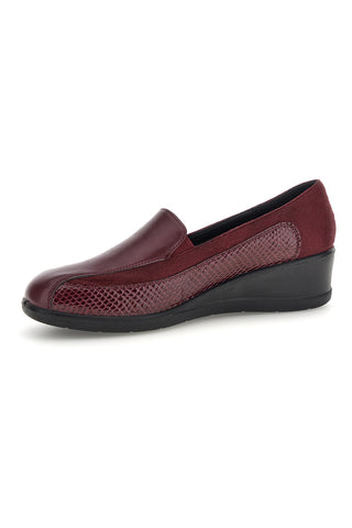 Mocassino Bordeaux con Inserti a Texture e Zeppa Mio Tempo MIN1112