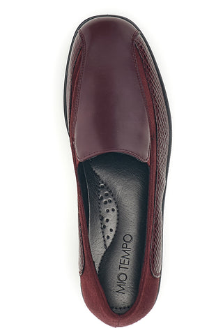 Mocassino Bordeaux con Inserti a Texture e Zeppa Mio Tempo MIN1112