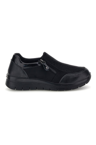 Scarpe nere slip-on con inserto traforato Mio tempo MD25W18B