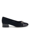 Ballerine nere con tacco basso e morsetto Mio tempo AH88991