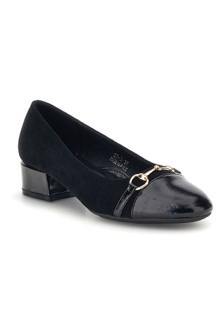 Ballerine nere con tacco basso e morsetto Mio tempo AH88991