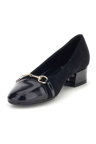 Ballerine nere con tacco basso e morsetto Mio tempo AH88991