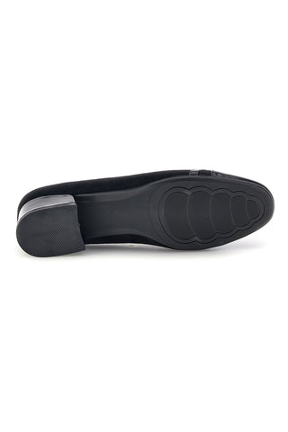 Ballerine nere con tacco basso e morsetto Mio tempo AH88991