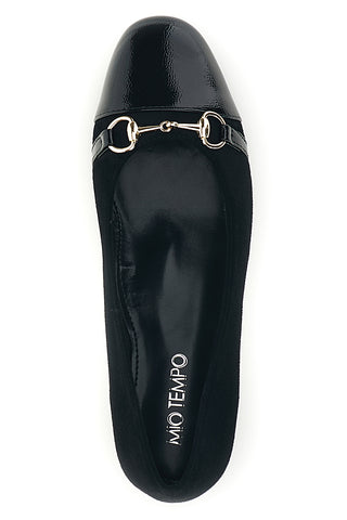 Ballerine nere con tacco basso e morsetto Mio tempo AH88991