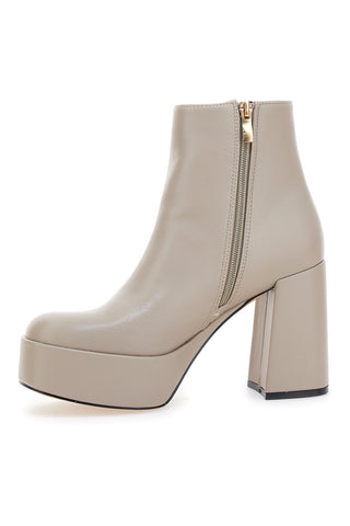 Le Havre Paris 1801 Taupefarbene Stiefeletten mit Absatz