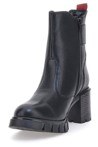 Schwarze Stiefeletten mit Absatz 2301