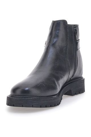 Schwarze Stiefeletten aus echtem Leder Prima Riga 504