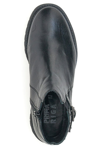 Schwarze Stiefeletten aus echtem Leder Prima Riga 504