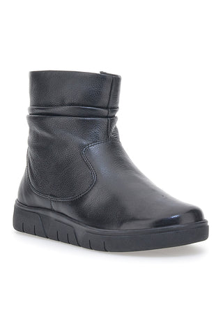 Plocadi 17801 Stiefeletten aus schwarzem Echtleder