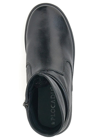 Plocadi 17801 Stiefeletten aus schwarzem Echtleder