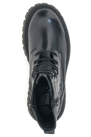 Schwarze Amphibien aus echtem Leder Black Shoot 20605
