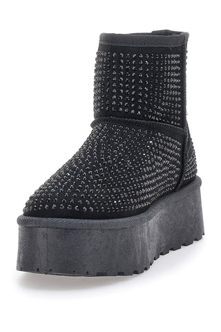 Stivaletti con Strass Neri Pittarello Glam 1302