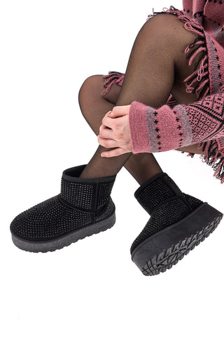 Stivaletti con Strass Neri Pittarello Glam 1302