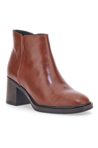 Cognacfarbene Echtleder-Stiefeletten im Pittarello-Look 2441769