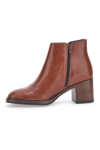 Cognacfarbene Echtleder-Stiefeletten im Pittarello-Look 2441769