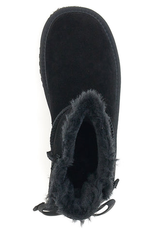 Pittarello Wow 3158 Schwarze Stiefeletten aus echtem Leder mit Schleife