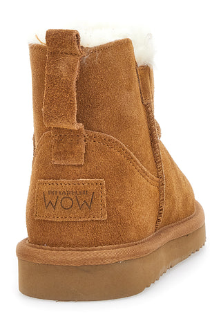 Kamelfarbene Stiefeletten mit Pittarello-Fell Wow 2755